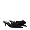 Versace Black Satin Flat Sandals