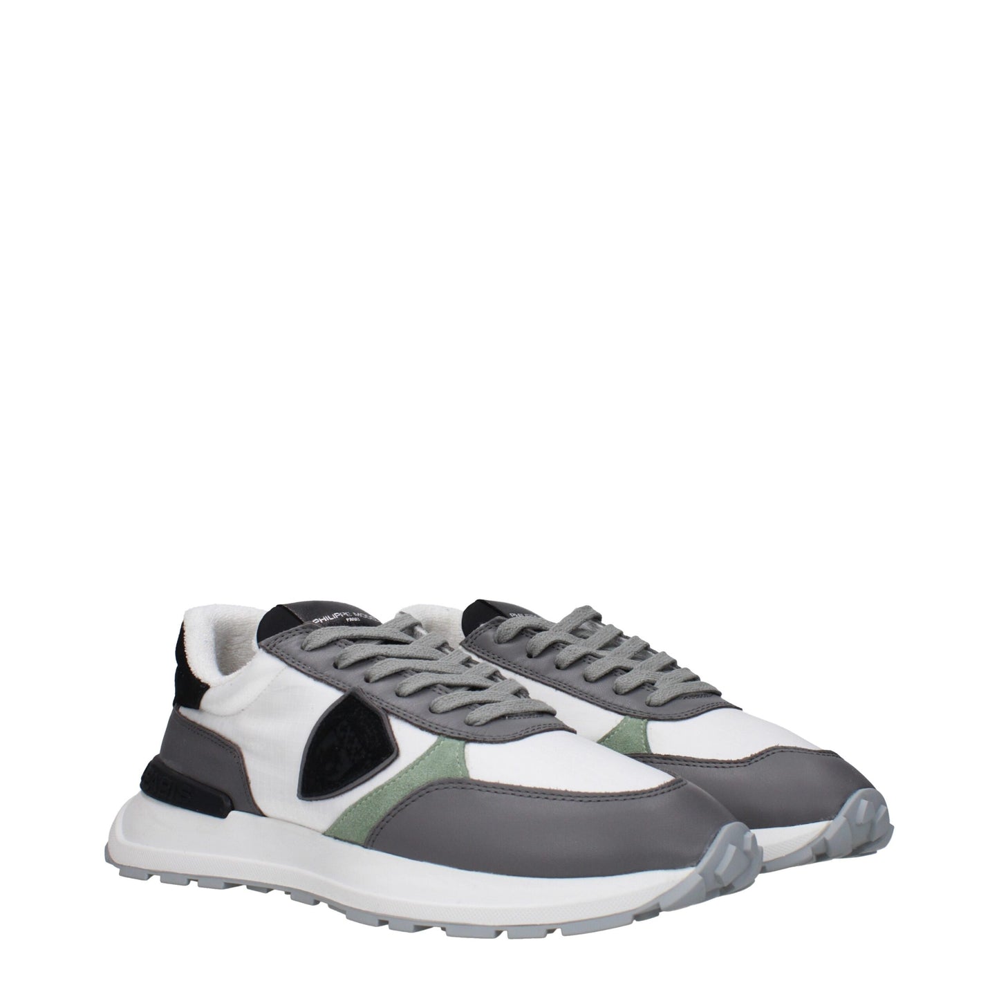 Philippe Model White Fabric Low Top Sneakers