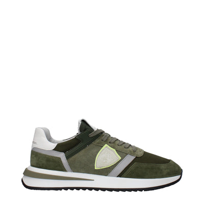 Philippe Model Green Leather Athletic Sneakers