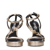 Versace Gold Leather Stiletto Heel Sandals