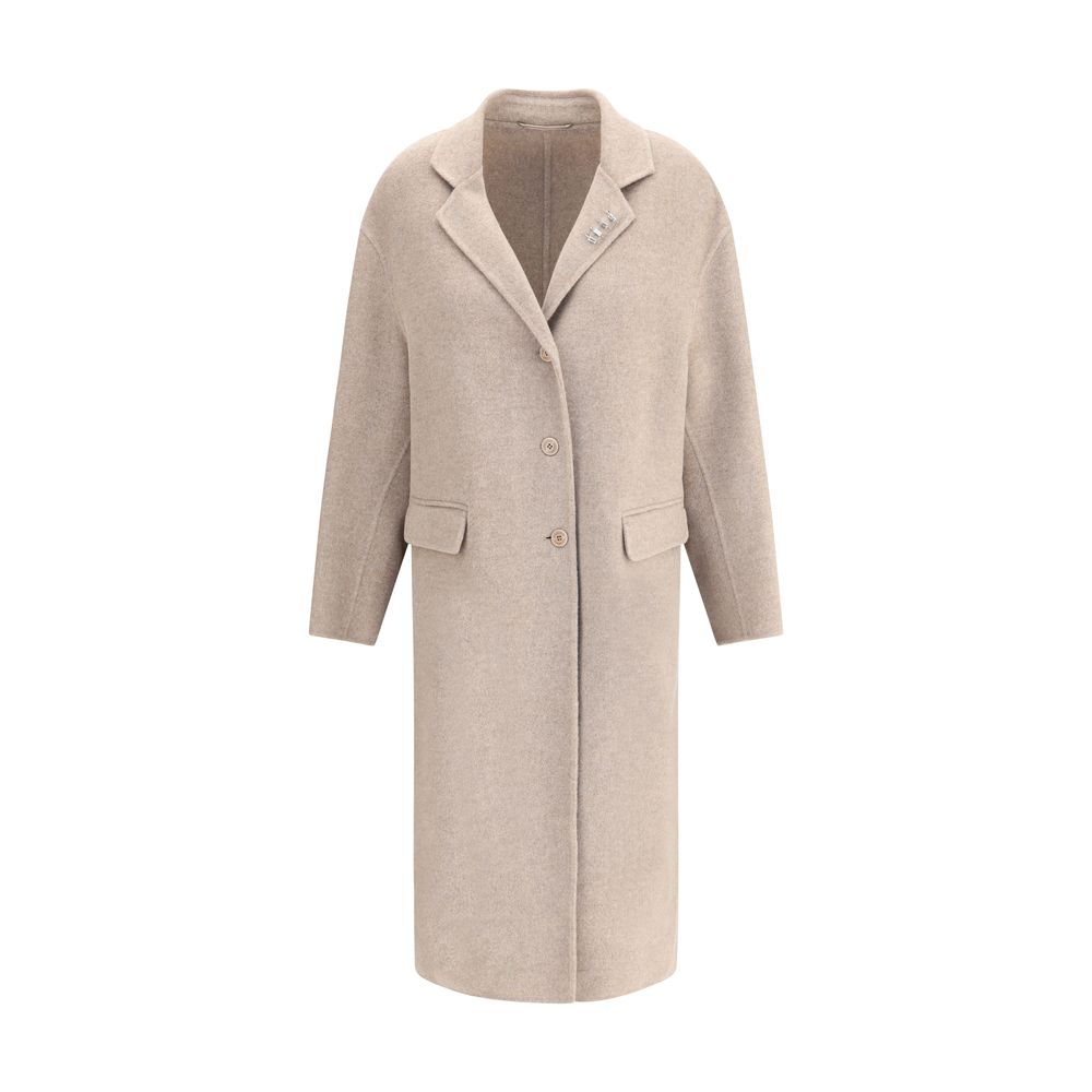 Ermanno Scervino Beige Wollmantel