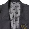 Dolce & Gabbana Dark Gray Bee Embroidery SICILIA Coat Blazer