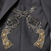 Dolce & Gabbana Dark Gray Bee Embroidery SICILIA Coat Blazer