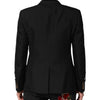 Dolce & Gabbana Black Bee Crown Embellished Suit Coat Blazer
