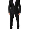 Dolce & Gabbana Black Jacquard Single Breasted 2 Piece Suit