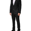 Dolce & Gabbana Black Jacquard Single Breasted 2 Piece Suit