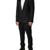 Dolce & Gabbana Black Wool Men Single Breasted 2 Piece Suit