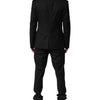 Dolce & Gabbana Black Wool Men Single Breasted 2 Piece Suit