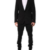 Dolce & Gabbana Black Cotton Single Breasted 2 Piece Suit