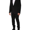 Dolce & Gabbana Black Cotton Single Breasted 2 Piece Suit