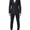 Dolce & Gabbana Dark Blue Double Breasted 2 Piece Suit