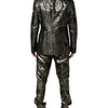 Dolce & Gabbana Metallic Floral Jacquard Silk 2 Piece Suit
