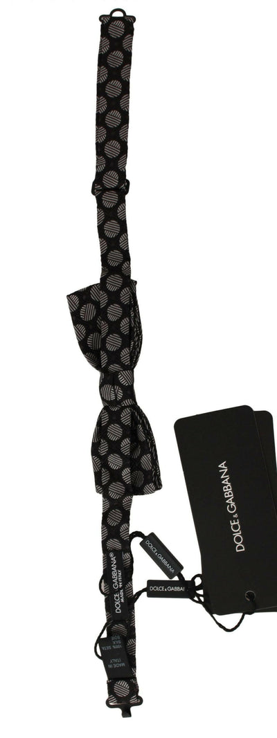 Dolce & Gabbana Brown Silk Polka Dot Jacquard Men  Bow Tie Papillon