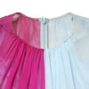 Dolce &amp; Gabbana Fuchsia-Hellblaues Seiden-Midikleid in zweifarbiger Ausführung