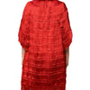 Dolce & Gabbana Red Silk Tiers Fringe Shift Knee Length Dress