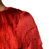 Dolce & Gabbana Red Silk Tiers Fringe Shift Knee Length Dress