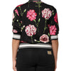 Dolce & Gabbana Black Floral Print Cotton Short Sleeves Top