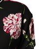 Dolce & Gabbana Black Floral Print Cotton Short Sleeves Top
