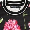 Dolce & Gabbana Black Floral Print Cotton Short Sleeves Top
