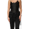 Dolce & Gabbana Black Eyelet Embellished Corset Style Top