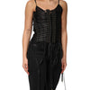 Dolce & Gabbana Black Eyelet Embellished Corset Style Top