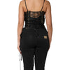 Dolce & Gabbana Black Eyelet Embellished Corset Style Top