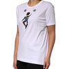 Dolce & Gabbana White Cotton Sequin Embellished Top T-shirt