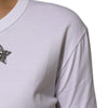 Dolce & Gabbana White Cotton Sequin Embellished Top T-shirt
