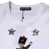 Dolce & Gabbana White Cotton Sequin Embellished Top T-shirt