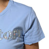 PINKO Blue Love Story Sequined Embellished Short Sleeves T-shirt