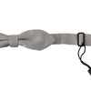 Dolce & Gabbana Gray 100% Silk Faille Adjustable Neck Bow Tie Papillon
