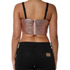Dolce & Gabbana Pink Sequined Nylon Sleeveless Cropped Top