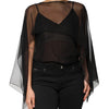 Dolce & Gabbana Black See Through Silk Chiffon Lace Blouse Top