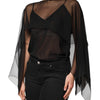 Dolce & Gabbana Black See Through Silk Chiffon Lace Blouse Top