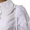 Dolce & Gabbana White Ruffled Lace Embellished Blouse Top
