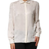 Dolce & Gabbana White Silk Long Sleeves Collared Shirt Top