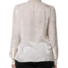 Dolce & Gabbana White Silk Long Sleeves Collared Shirt Top