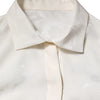 Dolce & Gabbana White Silk Long Sleeves Collared Shirt Top
