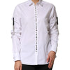 Dolce & Gabbana White Crystal Embellished Collared Shirt Top