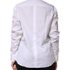 Dolce & Gabbana White Crystal Embellished Collared Shirt Top