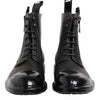 Dolce & Gabbana Brown Black Lace Up Mid Calf Men Boots Shoes