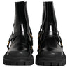 Dolce & Gabbana Black Leather Chelsea Men Short Boots Shoes