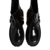 Dolce & Gabbana Black Leather Chelsea Men Short Boots Shoes