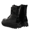 Dolce & Gabbana Black Leather Lace Up Mid Calf Boots Shoes