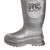 Dolce & Gabbana Metallic Silver Pull On Rain Boots Shoes