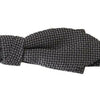 Dolce & Gabbana Gray Patterned Silk Adjustable Neck Bow Tie Papillon