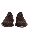 Dolce & Gabbana Brown Velvet Lace Up Oxford Dress Shoes
