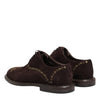Dolce & Gabbana Brown Velvet Lace Up Oxford Dress Shoes