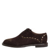 Dolce & Gabbana Brown Velvet Lace Up Oxford Dress Shoes
