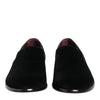 Dolce & Gabbana Black Velvet Loafers Formal Men Dress Shoes